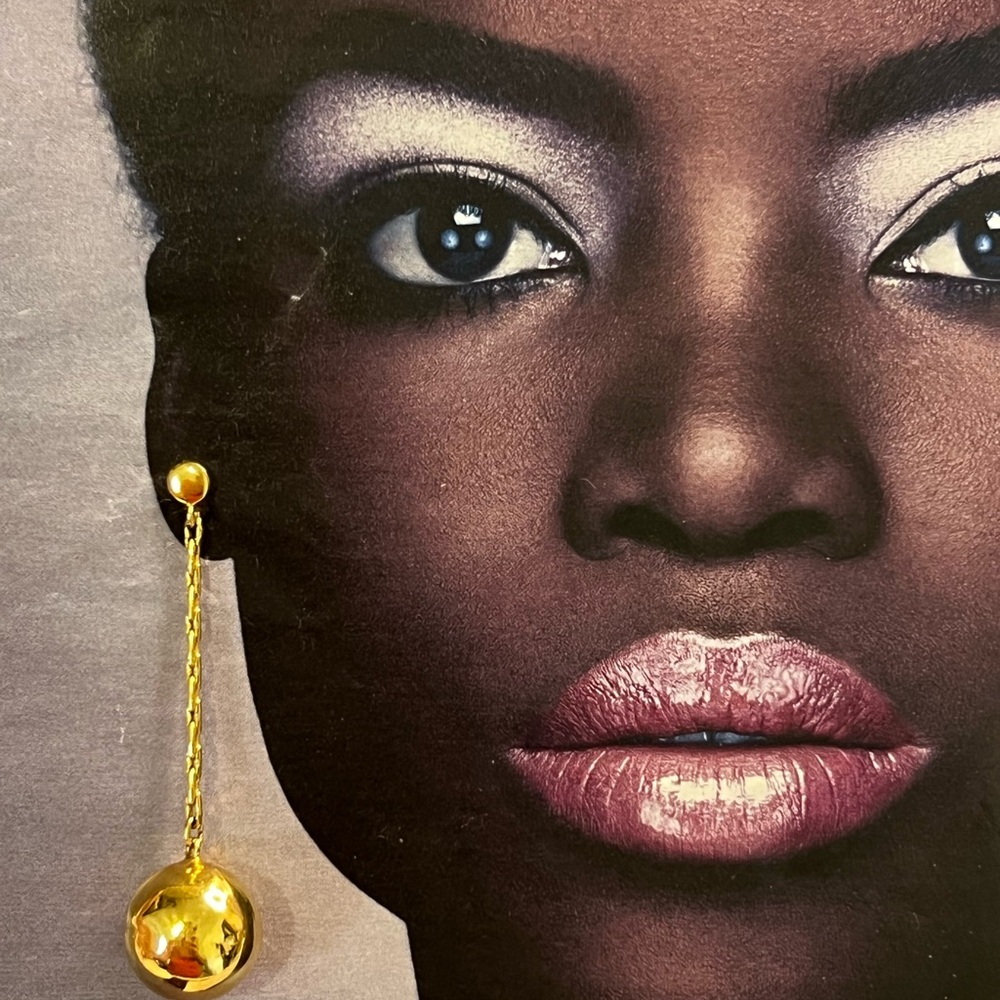 Gold Ball Drop Earrings